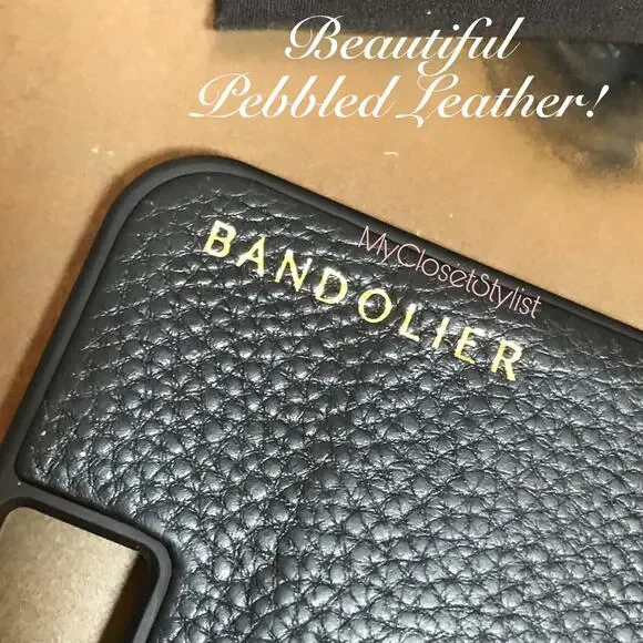 BANDOLIER Black Leather iPhone Case Wallet 8+, 7+, 6+ plus Strap NEW SET! Unisex